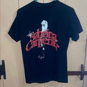 Sabrina Carpenter Graphic T-Shirt with Red Text, size small